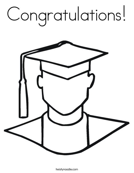 Outline of Boy Graduate Coloring Page