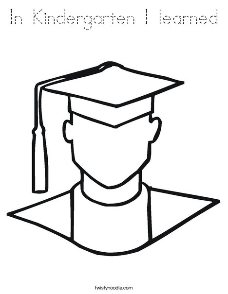 Outline of Boy Graduate Coloring Page