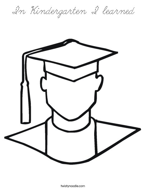 Outline of Boy Graduate Coloring Page