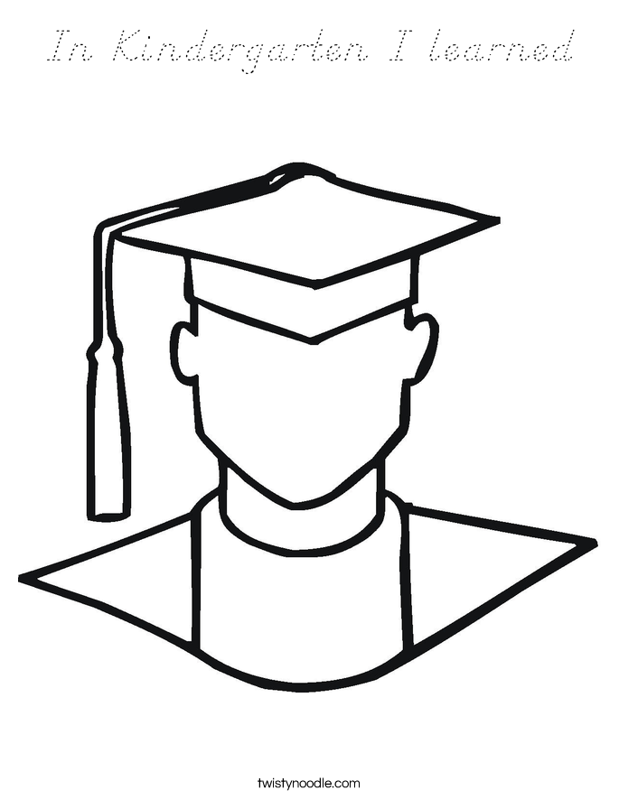 In Kindergarten I learned Coloring Page