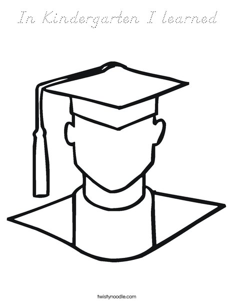 Outline of Boy Graduate Coloring Page
