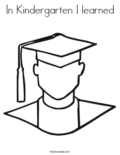 Outline of Boy Graduate Coloring Page