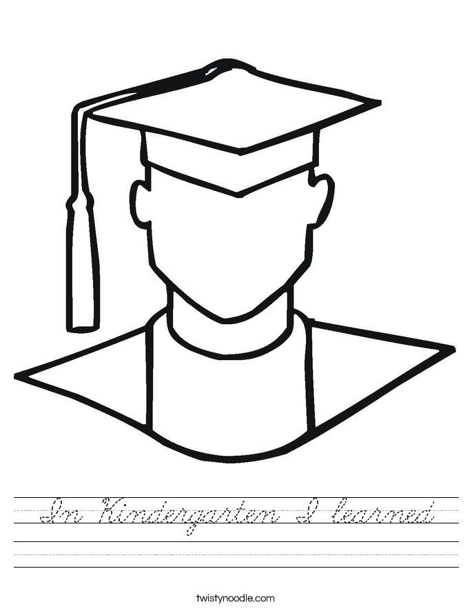 In Kindergarten I learned Worksheet