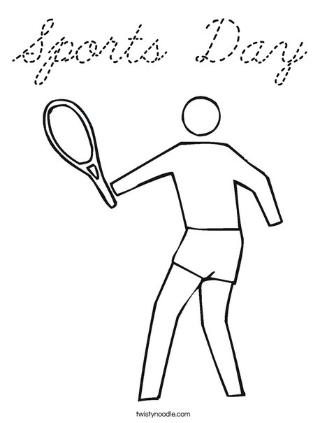 Outline tennis player Coloring Page