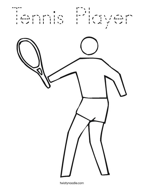 Outline tennis player Coloring Page