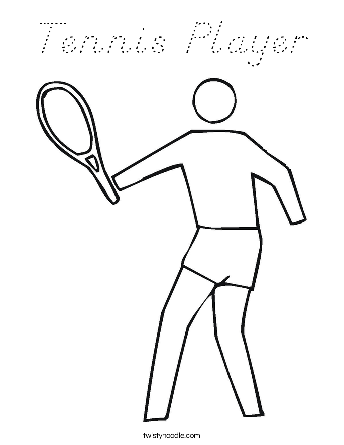 Tennis Player Coloring Page