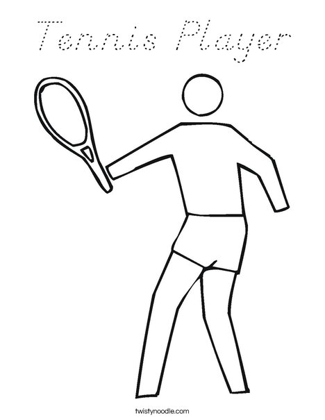 Outline tennis player Coloring Page