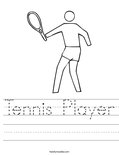 Tennis Player Worksheet