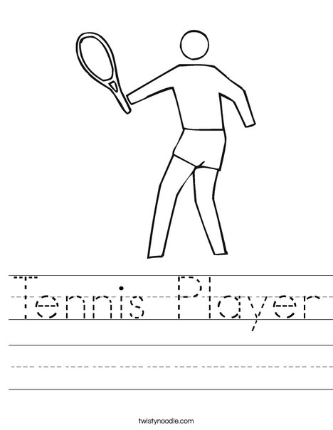 Outline tennis player Worksheet