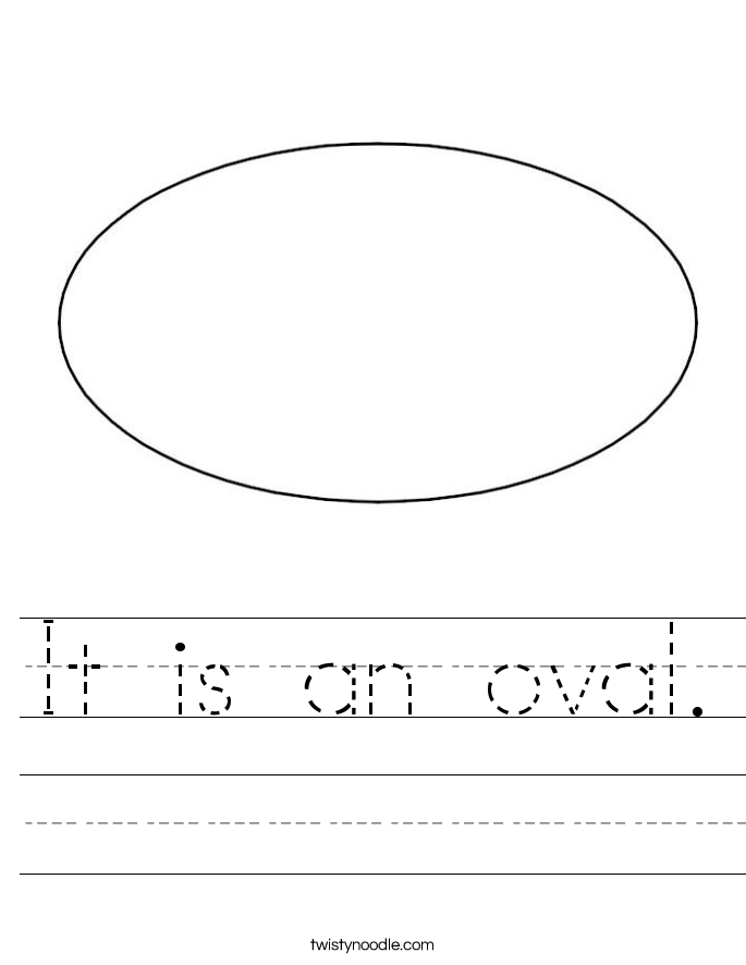 Printable Oval Shape Worksheets