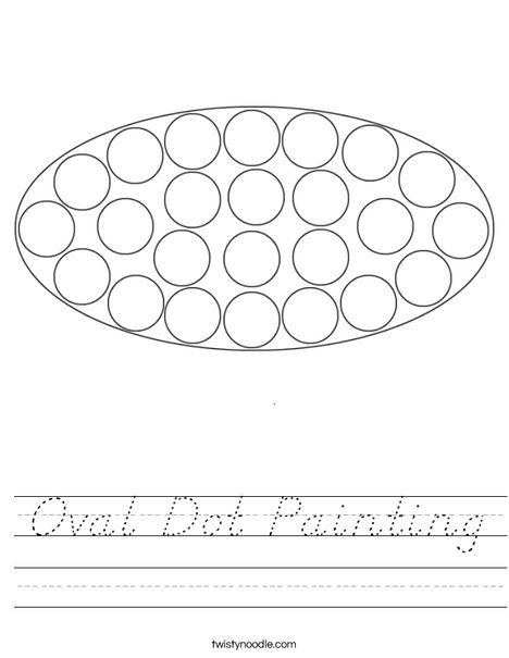 Oval Dot Painting Worksheet