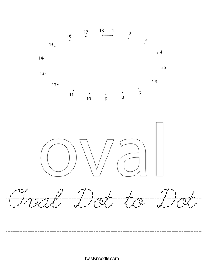 Oval Dot to Dot Worksheet