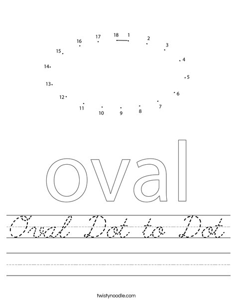 Oval Dot to Dot Worksheet