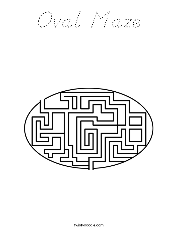 Oval Maze Coloring Page