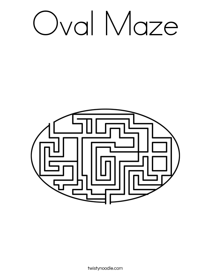 Oval Maze Coloring Page