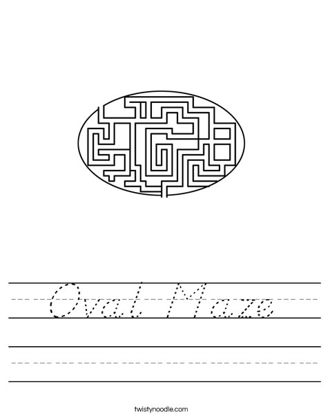 Oval Maze Worksheet