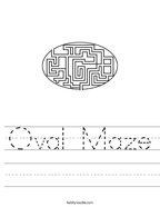 Oval Maze Handwriting Sheet