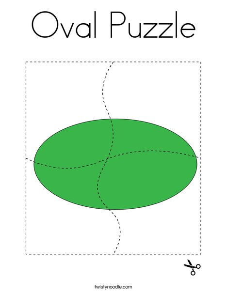 Oval Puzzle Coloring Page