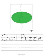Oval Puzzle Handwriting Sheet