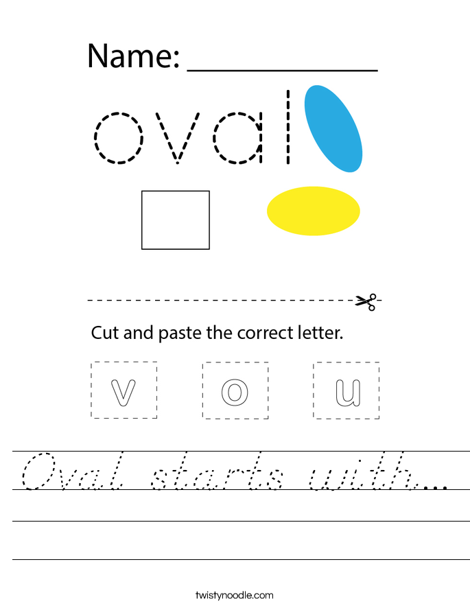 Oval starts with... Worksheet