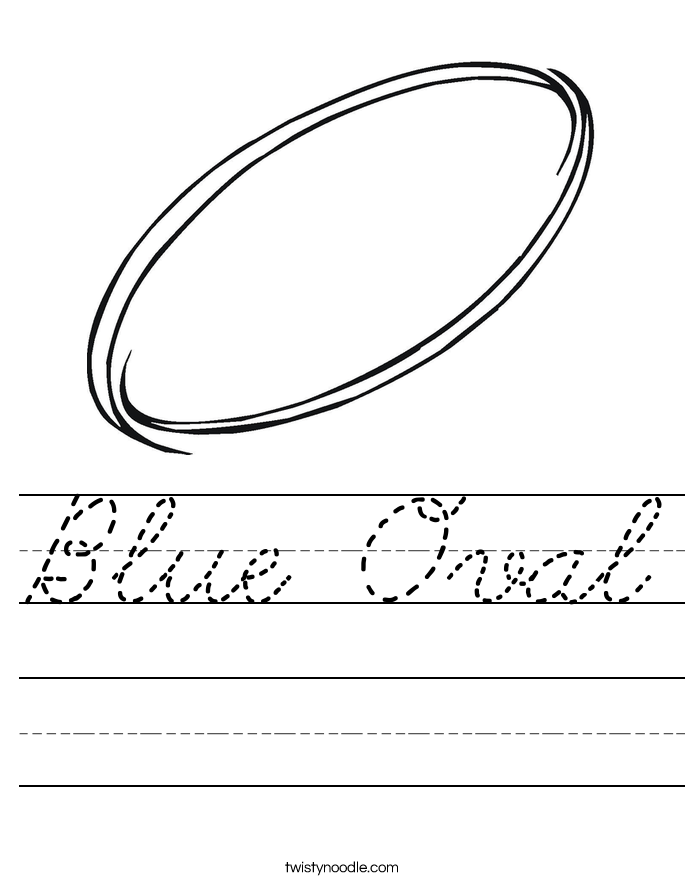 Blue Oval Worksheet