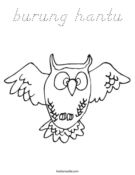 Flying Owl Coloring Page