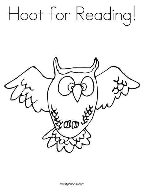 hoot for reading coloring page twisty noodle