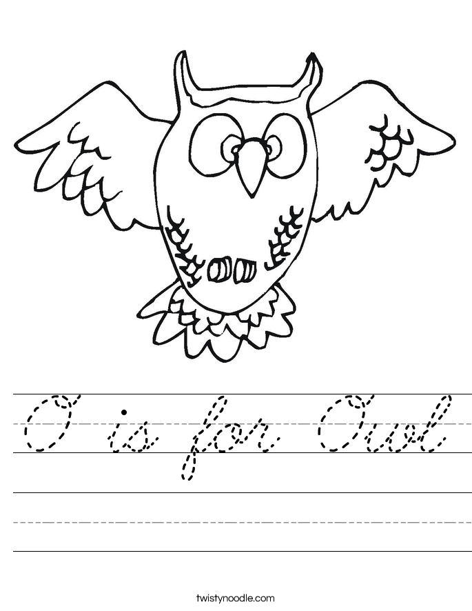 O is for Owl Worksheet