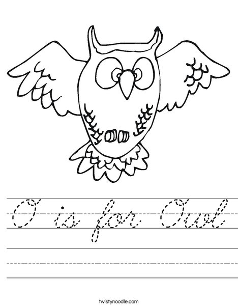 Flying Owl Worksheet