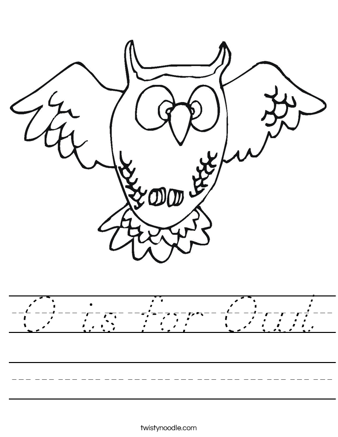 O is for Owl Worksheet