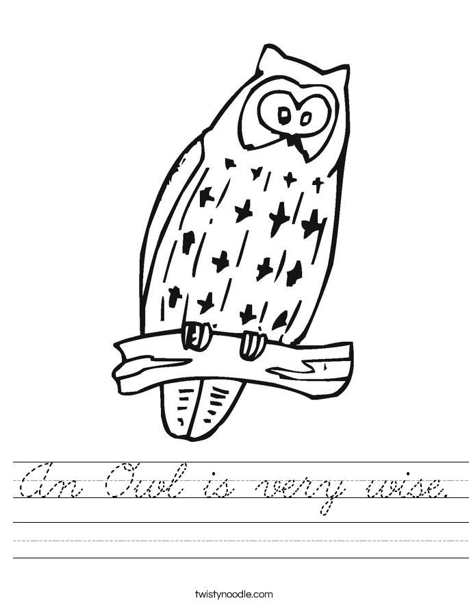 An Owl is very wise. Worksheet
