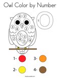 Owl Color by Number Coloring Page