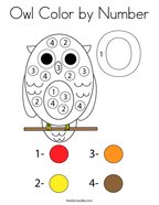 Owl Color by Number Coloring Page