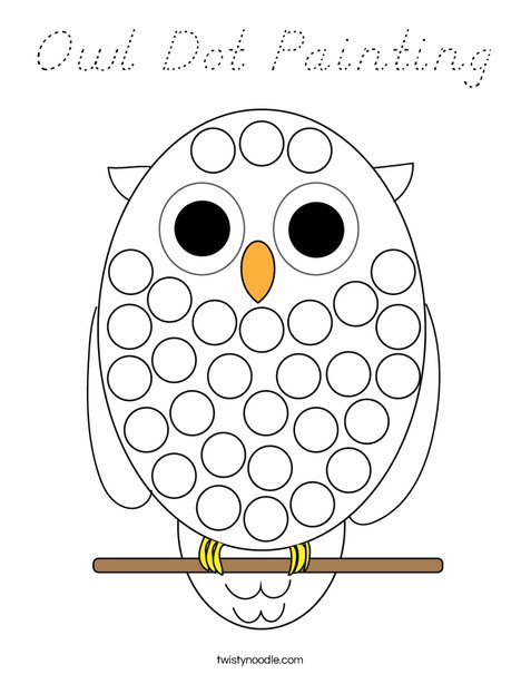 Owl Dot Painting Coloring Page