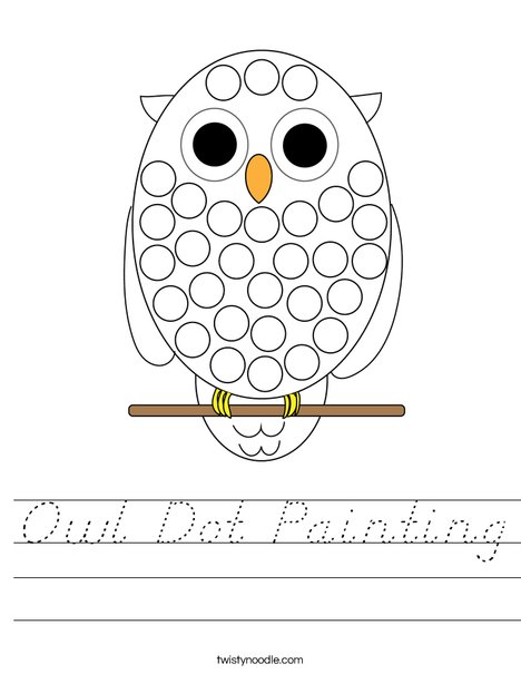 Owl Dot Painting Worksheet
