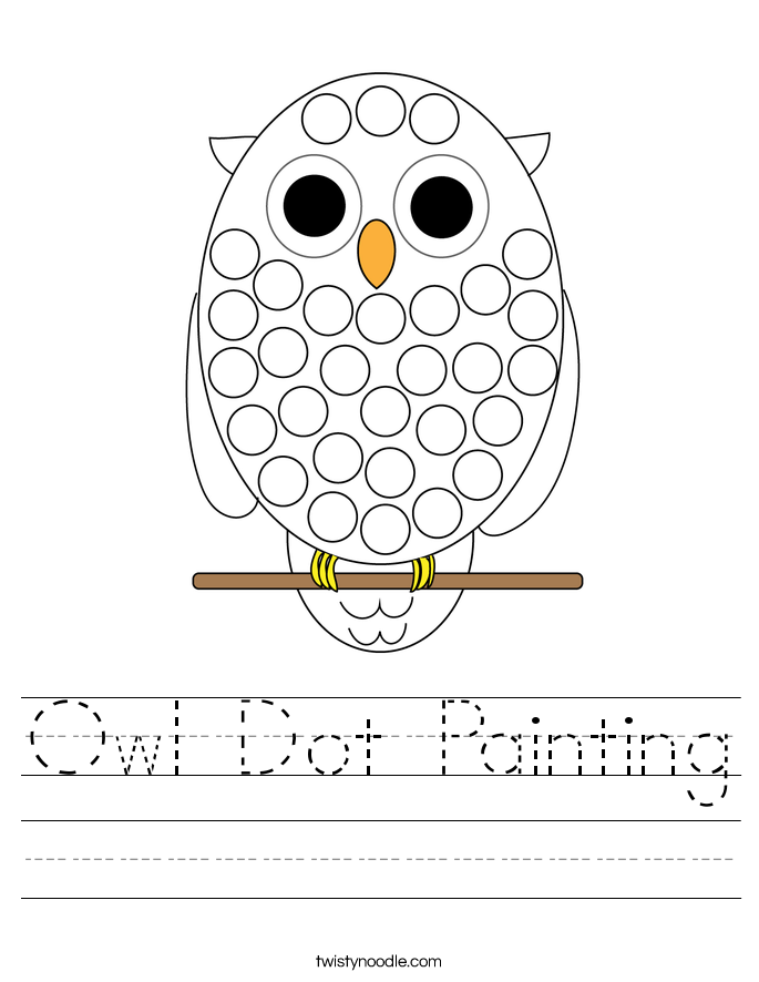 Owl Dot Painting Worksheet Twisty Noodle Owl Dot Painting Worksheet Twisty Noodle