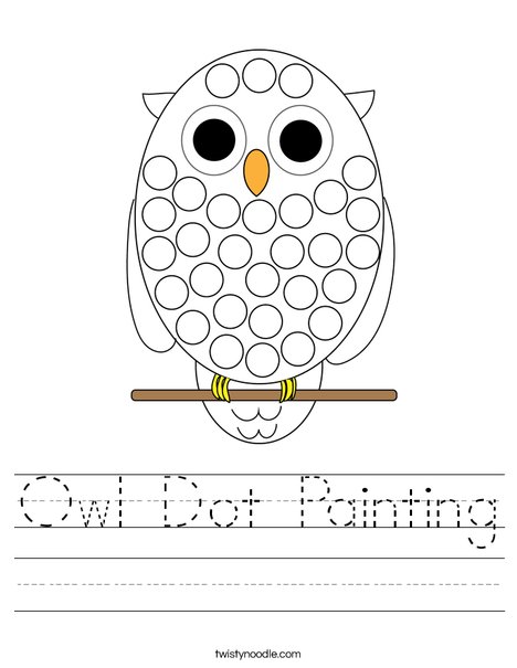Owl Dot Painting Worksheet