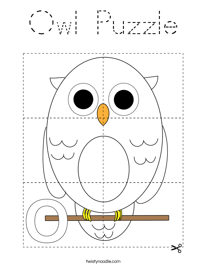 Owl Puzzle Coloring Page