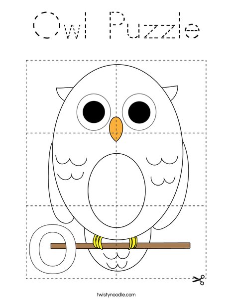 Owl Puzzle Coloring Page