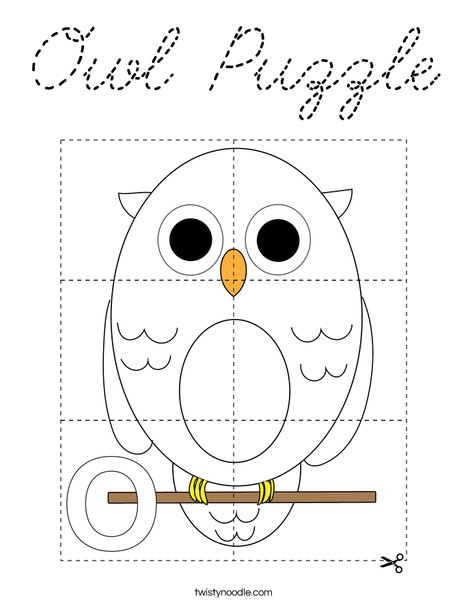 Owl Puzzle Coloring Page