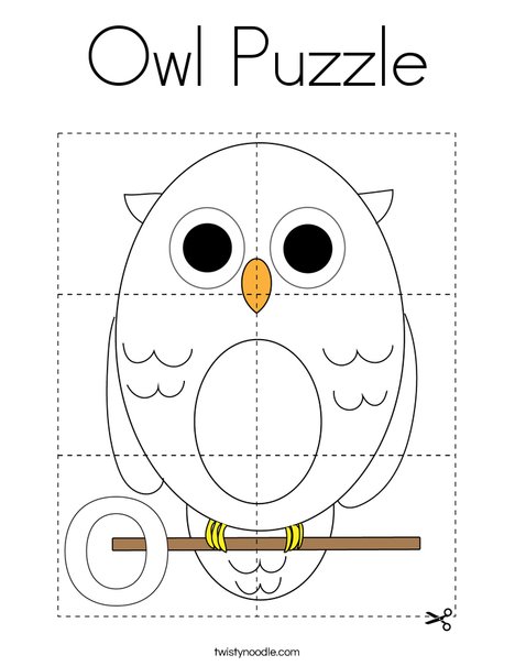 Owl Puzzle Coloring Page