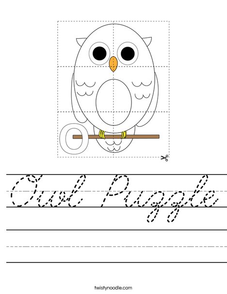 Owl Puzzle Worksheet