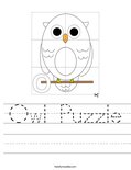 Owl Puzzle Worksheet