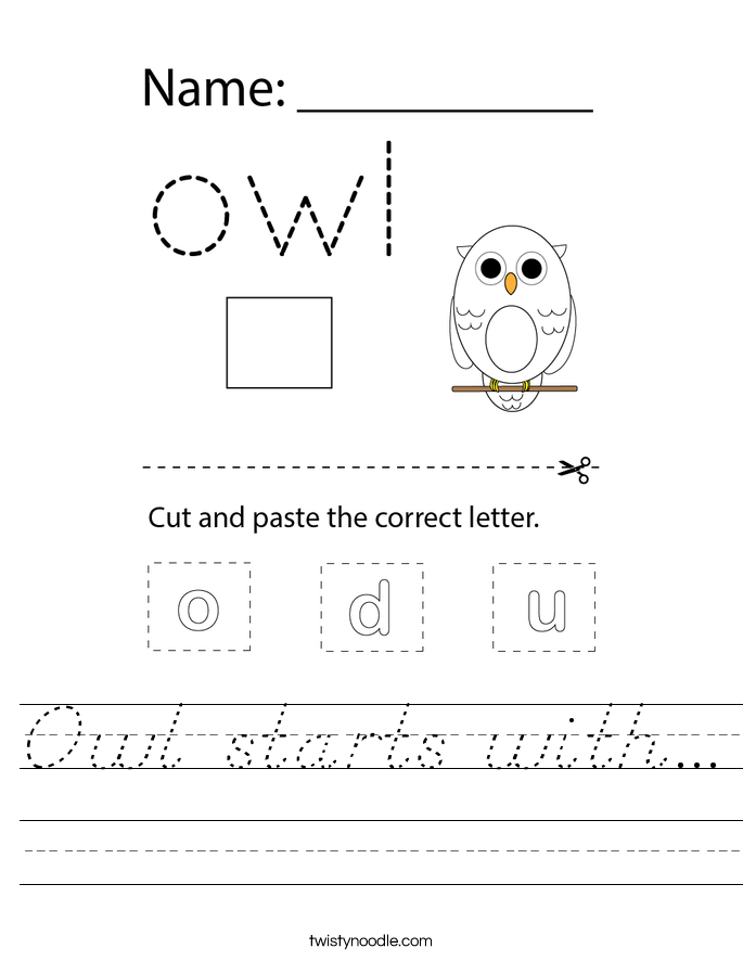 Owl starts with... Worksheet