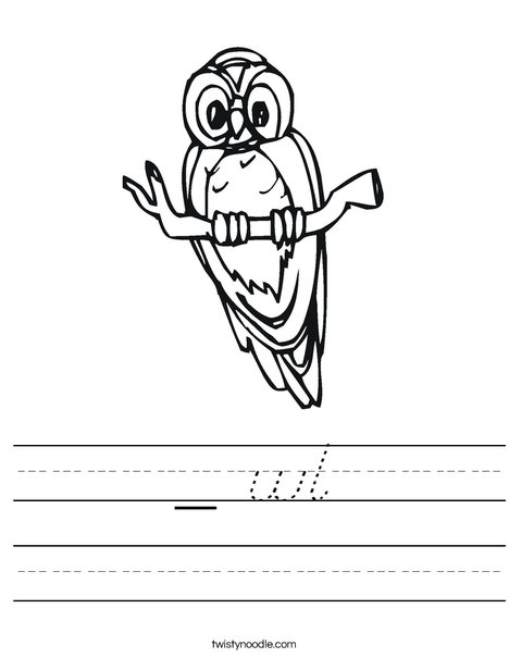Owl on a Branch Worksheet