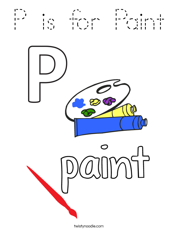 P is for Paint Coloring Page