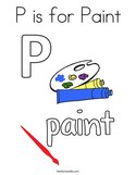 P is for Paint Coloring Page