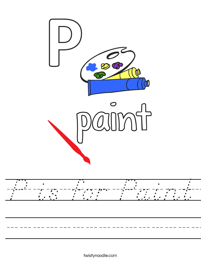 P is for Paint Worksheet