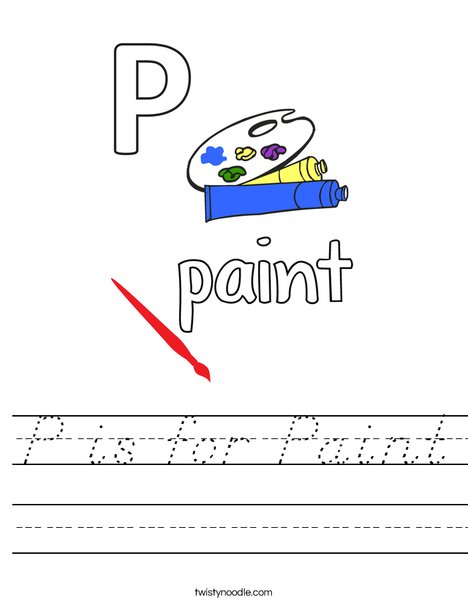 P is for Paint Worksheet