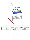 P is for Paint Worksheet